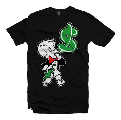 Playera Negra Richie Rich Ricky Ricón - Htwearmx