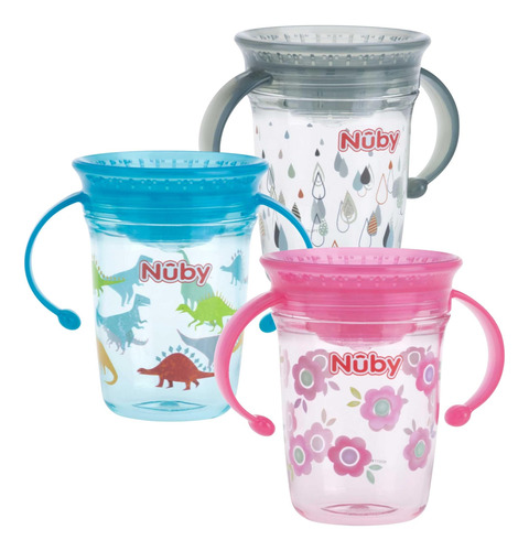 Vaso Bebé Nuby Tritán Sin Derrames, 2 Manijas 360° Wonder