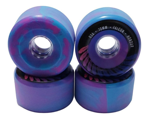 Imagem 4 de 5 de Roda Longboard Hondar Falcon 70mm 83a Bicomposição Azul