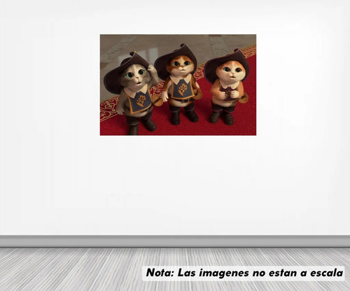 Vinil Sticker Pared 110cmlado Gato Con Botas Shrek Mod 0006