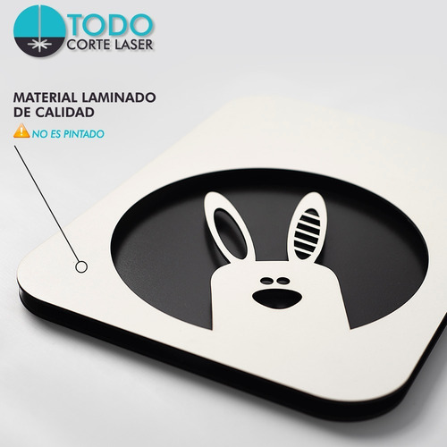 Imagen 4 de 5 de Cuadro Decorativo En Madera Calada Conejo Mural