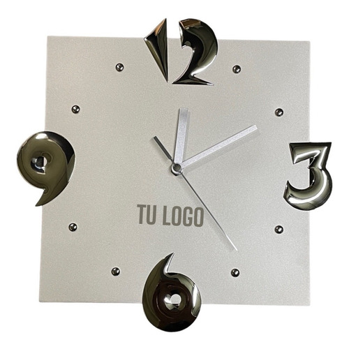 Reloj Pared Metalico Premium Personalizado Con Logo Nombre 