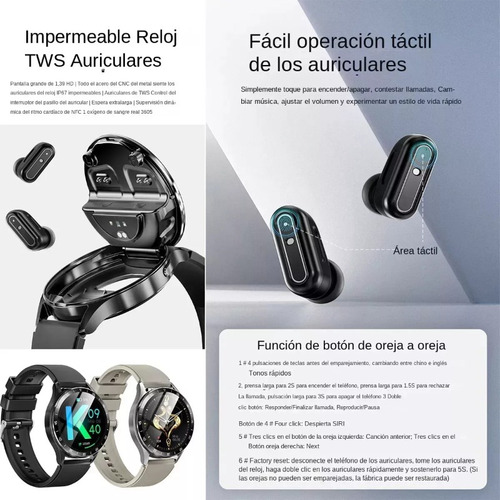 Reloj Inteligente Con Auriculares 2 En 1