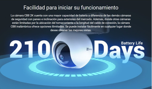 Imagen 3 de 9 de Camara Seguridad Ip Wifi 3mp 2k Ezviz Cb8 Domo 360 Exterior