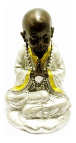 Estatua Imagem De Buda Namaste Prata Importado