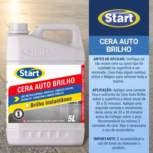 comprar Cera Auto Brilho Start Brilho Instantâneo Galão Com 5litros