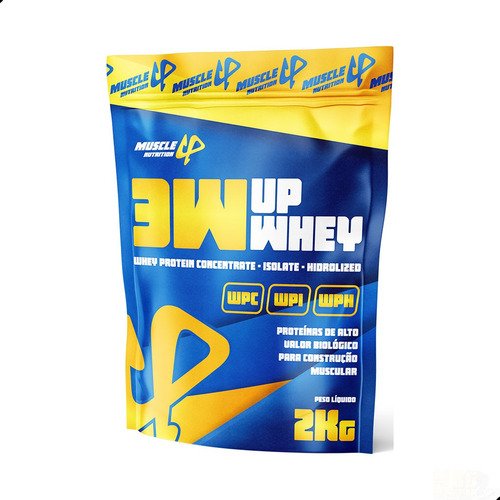Whey 3w Up Muscle Nutrition 2kg Isolado Hidrolisado Sabor Ninho Com Morango