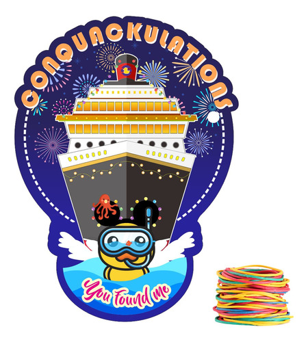 Etiqueta Pato Goma Crucero Carnaval Para 35 Tarjeta Juego X