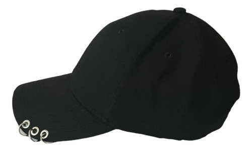 Imagen 3 de 4 de Gorra Gabardina Lisa Con Aros Accesorios 6 Gajos Unisex Moda