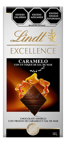 Pack 6 Chocolates Amargo Lindt Caramelo Y Sal De Mar 100g