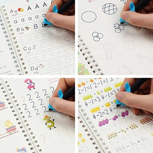 Imagen 4 de 9 de Libro Mágico De Caligrafía Magic Copybook Set Sank Con Lápiz