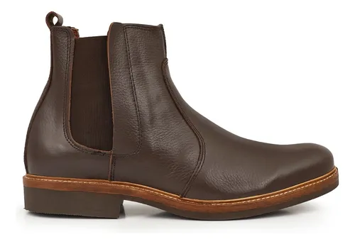 Botas de cuero para hombre con elástico