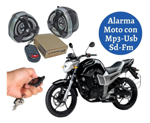 Alarma Para Motos Con Reproductor  Mp3, Radio Fm, Usb, Sd