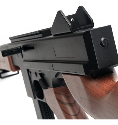 Sub Fusil Resorte Airsoft Negro Y Marrón Balines 6mm Airsoft Negro Y Marrón 6 Mm