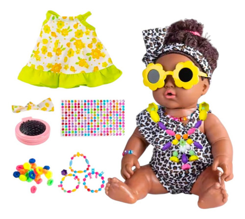 Muñeca De Plástico Muñeca Negra Juguete Con Accesorios