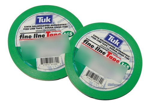 12 Piezas Cinta Fineline Profesional Verde 12.7 Mm X 33 Mts Verde