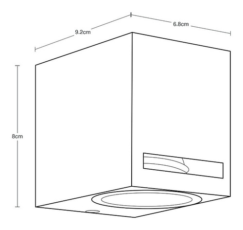 Aplique Pared Exteriores Cubico Negro 5w Gu10 1 Luz