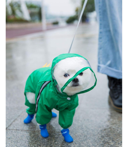 Impermeable Para Perros, Impermeable Dinosaurio Mascota Con