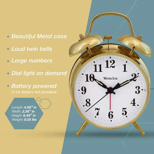 Alarm Clock Westclox Big Ben Twin Bell Loud Gold | MercadoLivre