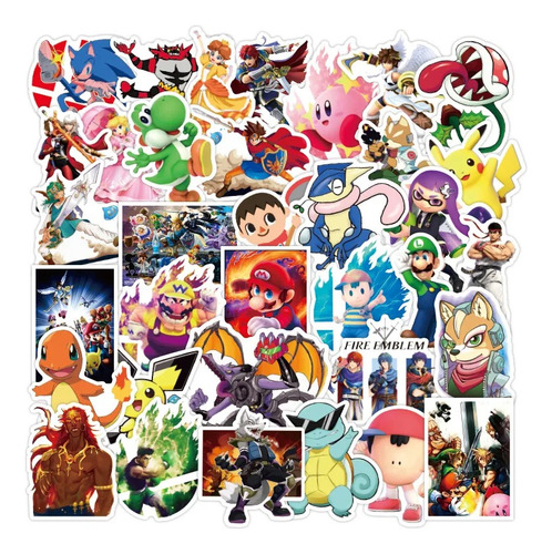 Stickers Nintendo Switch Smash Bros 100 Calcomanias De Pvc 