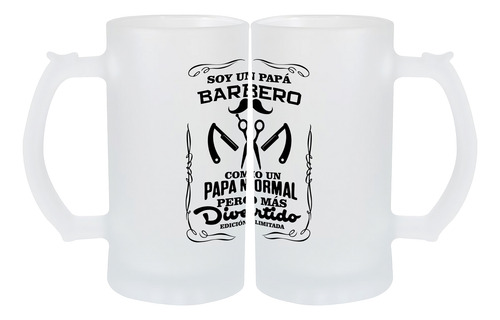 Tarro Cervecero Esmerilado 16 Oz Diseño Profesión Barbero