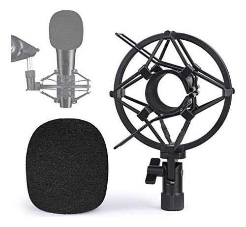 Sunmon Micrófono Shock Mount Holder Con Parabrisas De Es 001