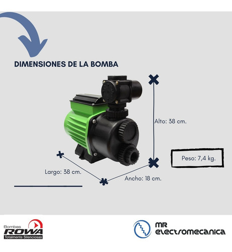 Imagen 9 de 10 de Bomba Inteligente Rowa 20 Elevadora Agua Silenciosa Y Automática Calidad Premium - F