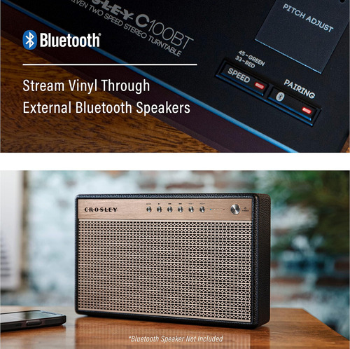 Reproductor Giratorio Bluetooth Crosley C100bt-bk Con Transm