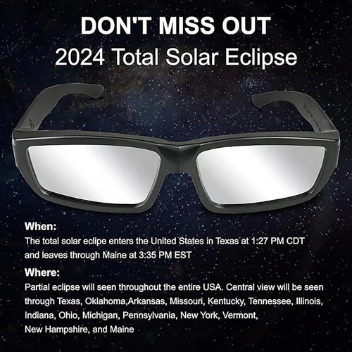 Óculos De Eclipse Solar Aprovados, 5 Peças, Iso 12312-2:2026