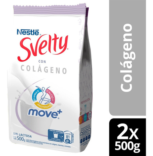 Imagen 1 de 8 de Leche En Polvo Svelty® Colágeno 500g Pack X2
