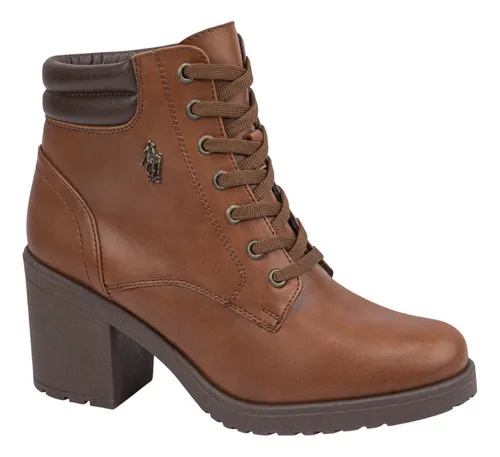 Bota Militar Hpc Polo 1508 Cognac Para Mujer Botin
