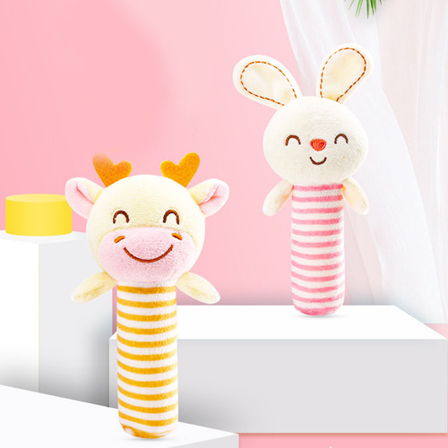 Bebê Toy Cartoon Stuffed Mão Chocalho Brinquedo Infantil Cur