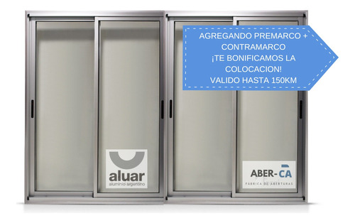 Ventana Módena Anodizado 400x200 4h 2g Laminado 3+3