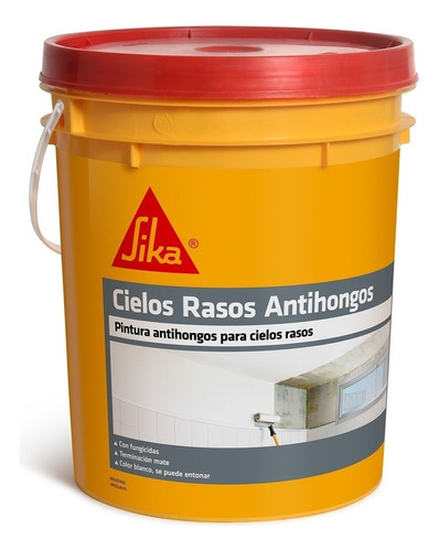 Pintura Para Cielorraso Cubritiva Antihongos Sika - 4  Kg Color Blanco