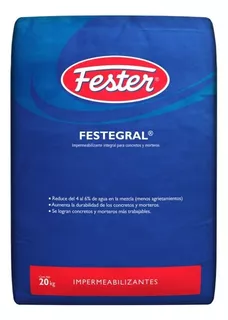 Impermeabilizante Para Concreto Fester 20kg 15200170 Color Gris