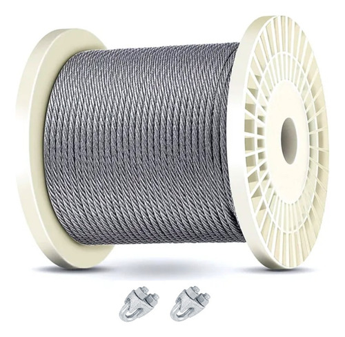 Cable De Acero 1/8 Invernadero Construcción 300mts De Largo
