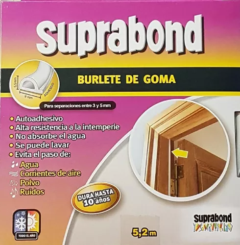 Burlete Suprabond De Goma Para Puertas - Blanco