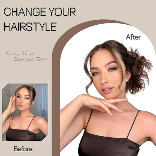 Peine De Pelo Desordenado Con Clip Ajustable Para Mujer