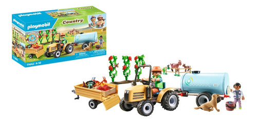 Figuras Armables Playmobil Country Tractor Con Tráiler +3