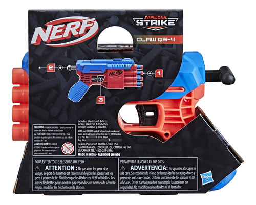 Nerf Alpha Strike Claw Qs-4 Blaster Con 4 Dardos Elite