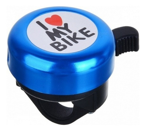 Timbre De Aluminio I Love My Bike Color Azul