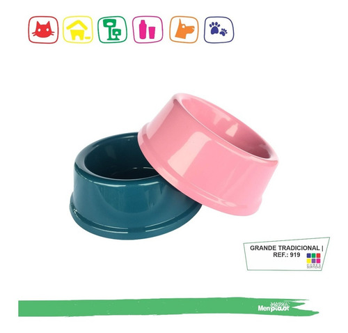 Imagem 2 de 7 de Comedouro Grande Tradicional 1250ml (kit20un)