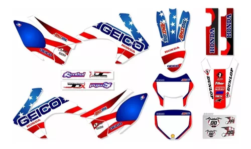 Kit Adesivo Moto Trilha Yamaha Xtz 125 0,20mm Motocross 060 Cor Tricolor