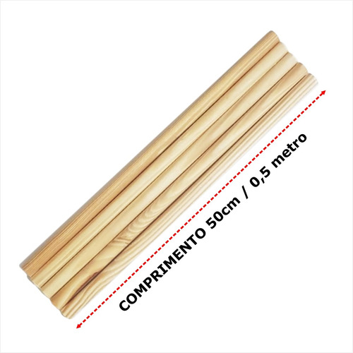 Poleiro Para Calopsita De Madeira 50cm X 12mm Com 10 Unidade