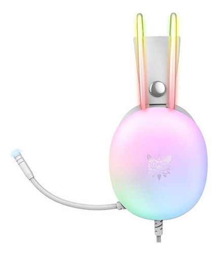 Audífonos Gamer Onikuma Gamer X25 Blanco Con Luz Rgb Led Blanco