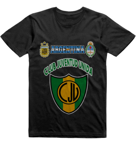 Remera Algodon Negra Juventud Unida Juan Couste