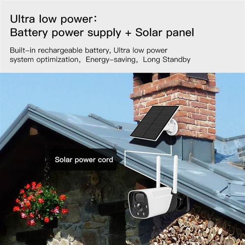 Cámara Al Aire Libre Del Panel De Carga Solar Ir Luz Ip66