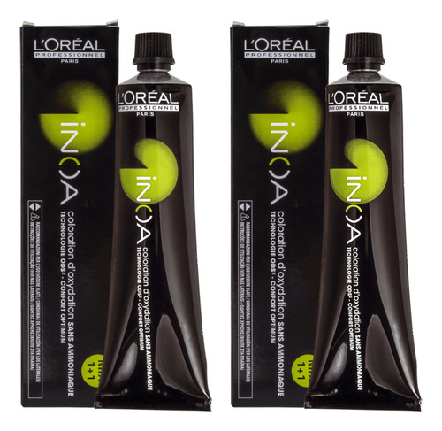  Kit 2 Colorações Inoa Profissional 60g Todas As Cores Tom 7.8 Louro moca