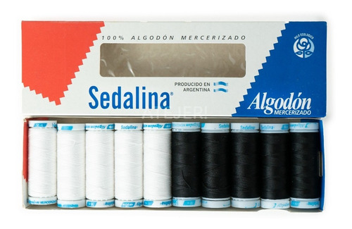 Imagen 6 de 8 de Hilo Sedalina De Algodón Guterman 10 Bob Blanco Y Negro