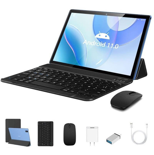 Tablet 2 En 1 Duoduogo 10  Hd Ips 4gb 64gb Con Teclado -azul